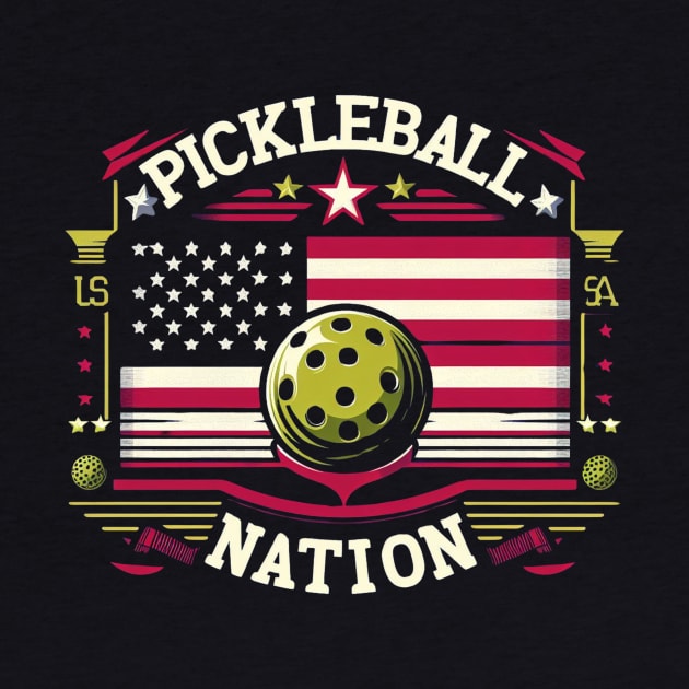 American Flag Pickleball Nation by Battlefoxx Living Earth